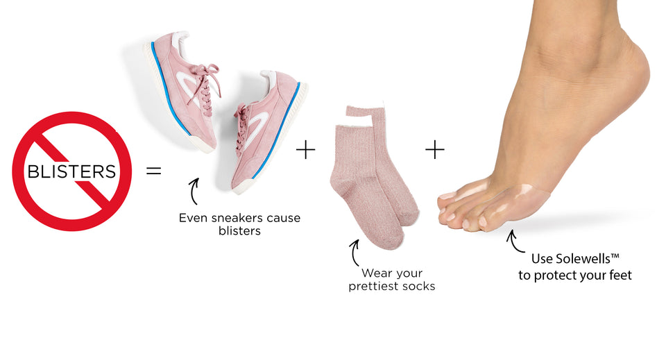 wear foot pads under socks to prevent blister, shoe friction and irritation